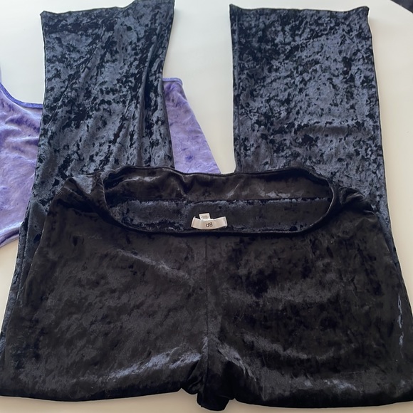 Nordstrom BP Crushed Velvet Lightweight Kick Flare Pants - Picture 3 of 5